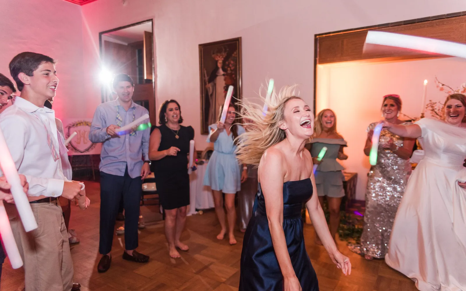 A packed dance floor at an Albuquerque wedding reception