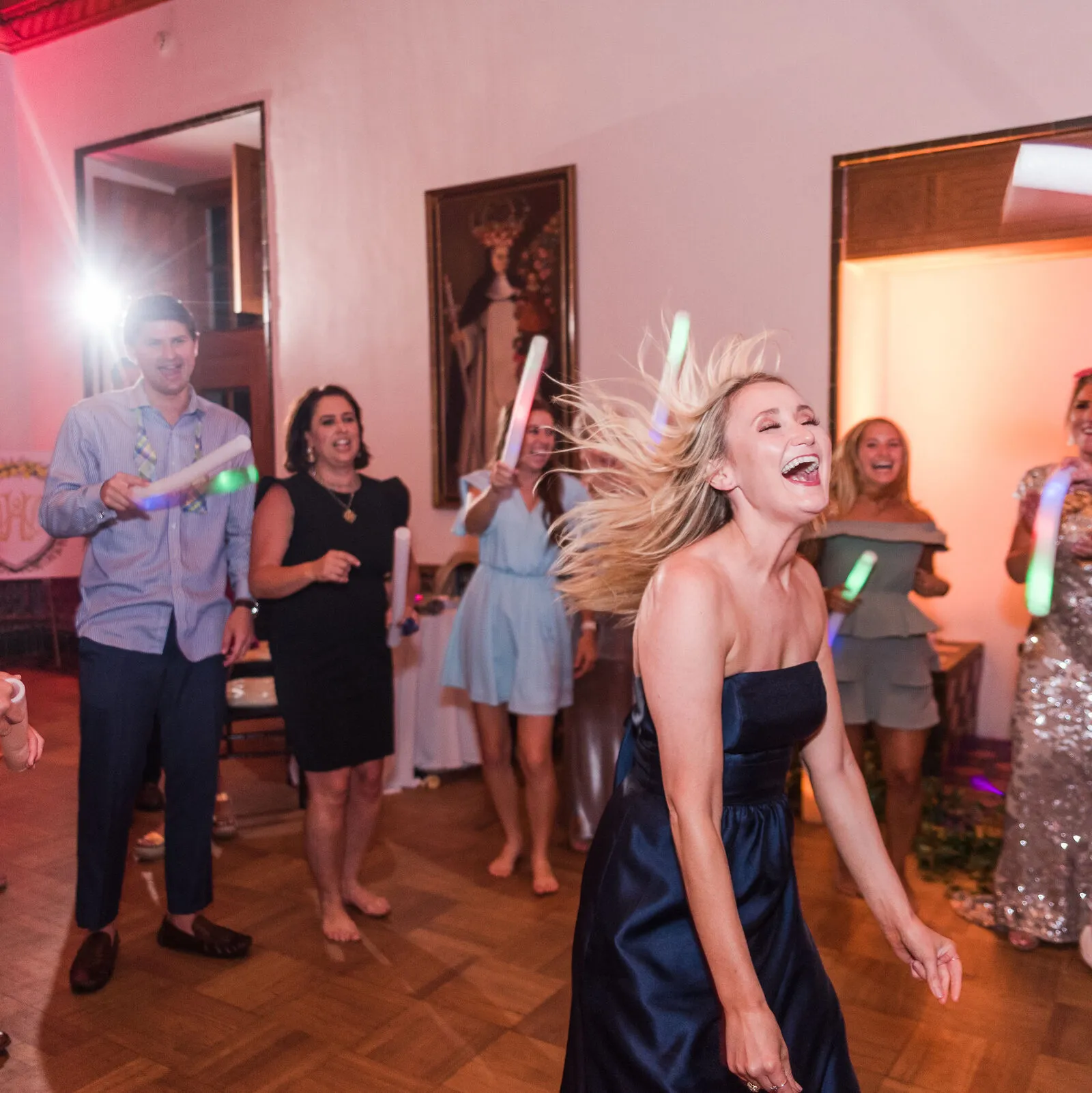 A packed dance floor at a New Mexico wedding reception