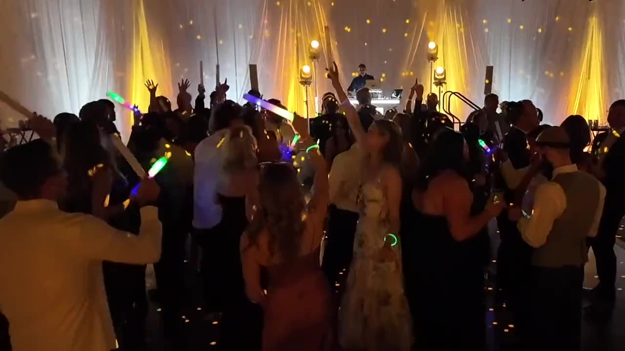 Guests dancing at a Cutmaster Music wedding reception